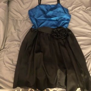 Blue and Black Short Formal Dress